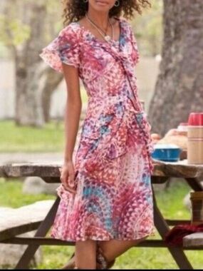 Sundance Vivian Silk Feather Midi Dress Size 4